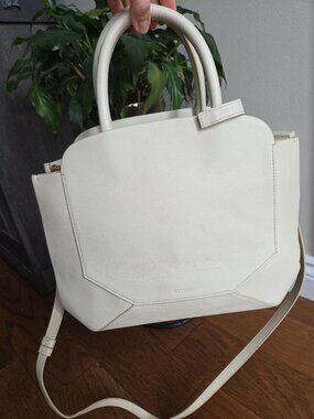 Auxiliary (Aritzia) Off-White Leather Structured Satchel & Crossbody Bag